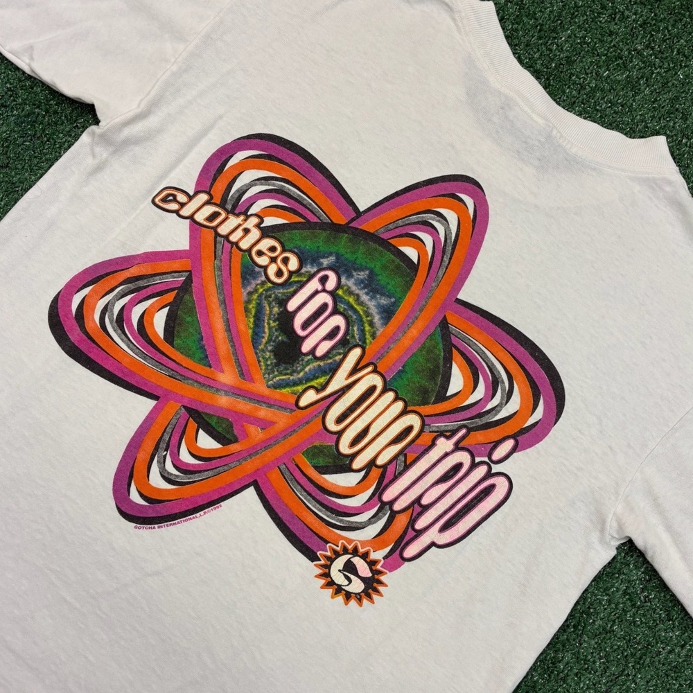 Vintage 90s Gotcha Psychedelic "Clotnes for your trip" Surf T-shirt